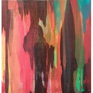 Khalid Khan-Kaay, 28 x 32 Inch, Acrylic on Canvas, Abstract Painting, AC-KHKN-103